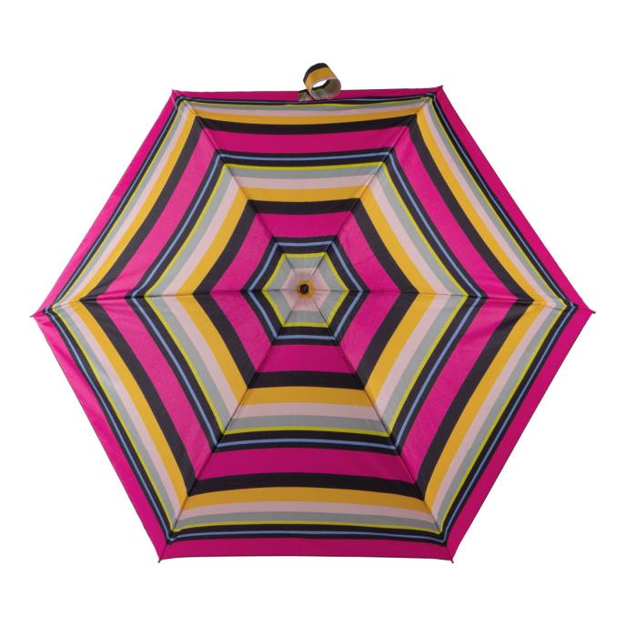 totes ECO XTRA STRONG Mini Magenta Block Stripe Print Umbrella (5 Section) Extra Image 2